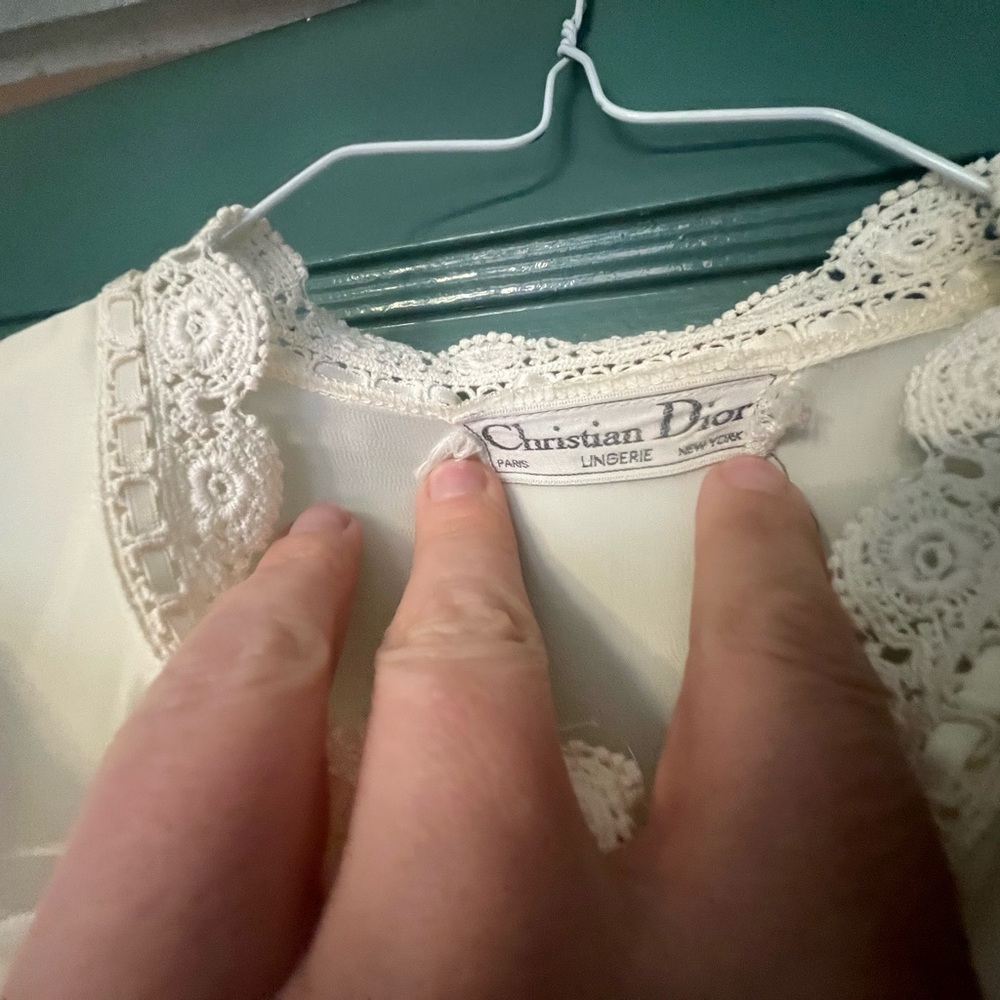 Dior Cream Lace Trim Gown - Picture 4 of 8